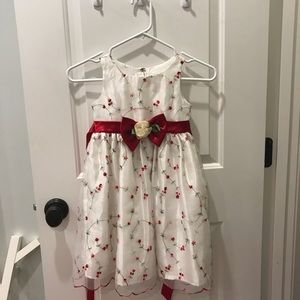 white and red dress